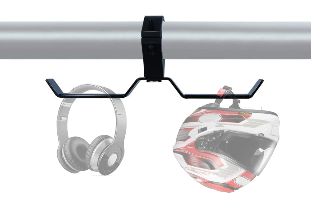 AL4X4 UTV Helmet Hanger Aluminum Headset Hanger Fits 1.75''-2'' Roll Cage, UTV Hanger for Headset Helmet Goggle Gloves, Compatib